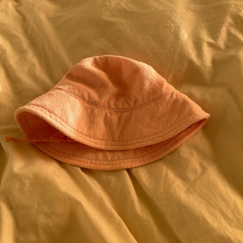 Coral Terry Cloth Bucket Hat